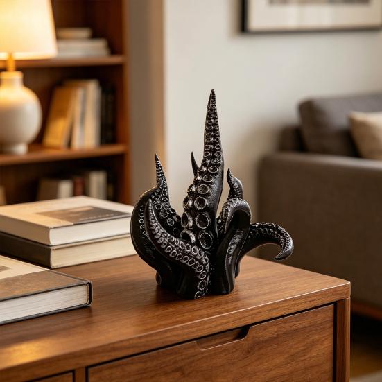 Octopus Tentacles Ornament, Creative Desktop Decoration, Resin Dark Style Tentacles Shaped Sculpture for Home Office E-Sports Room