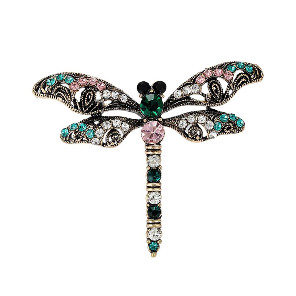 Fashionable Sophisticated Dragonflies Lapel Pin with Dripping Oil Designs Contrast Accessory for Party Supplies Costumes
