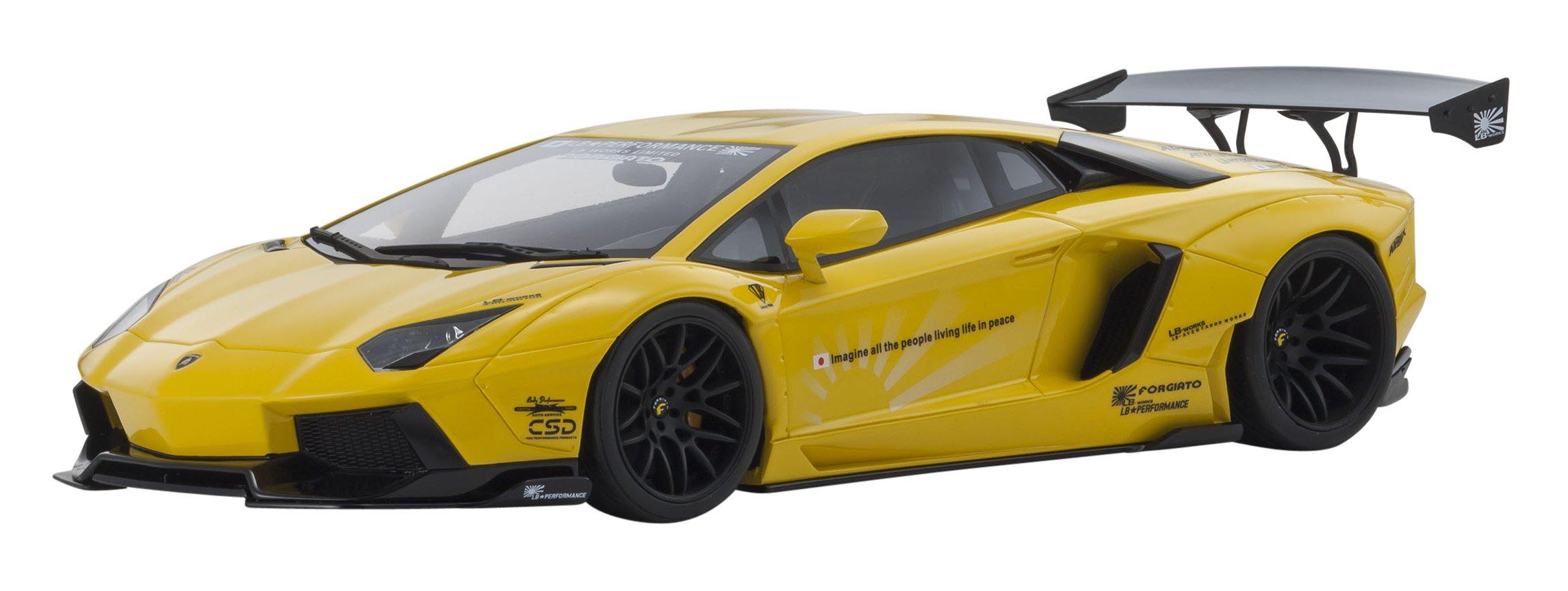 

Kyosho Original Aventador Yellow Готовый продукт 1/18 LBWORKS жёлтый
