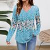 Women Long Sleeve Tops Dressy Casual V Neck Tshirts Basics Tee Vacation Fall Fashion Clothes