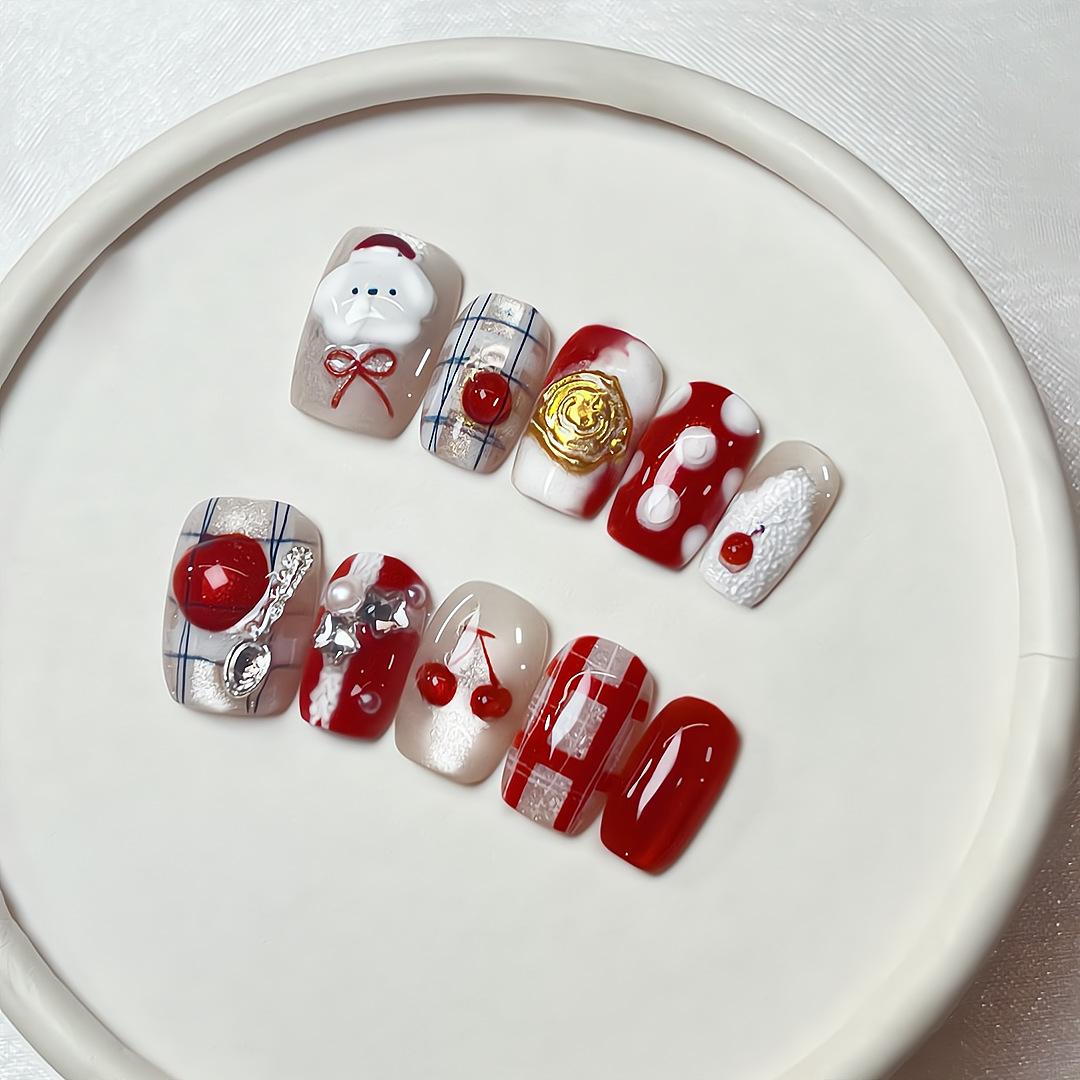 

Накладные ногти Квадратные Накладные ногти с блестящим дизайном Искусственные акриловые ногти Глянцевые Накладные ногти Полное покрытие Приклеивающиеся ногти Клеящиеся ногти для женщин XS