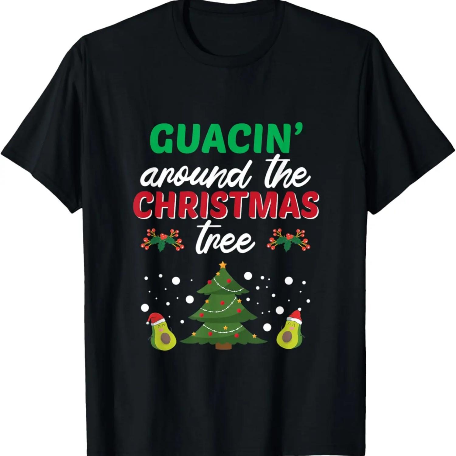 

Guacin Around The Christmas Tree Avocado Lover Costume T-Shirt S чёрный
