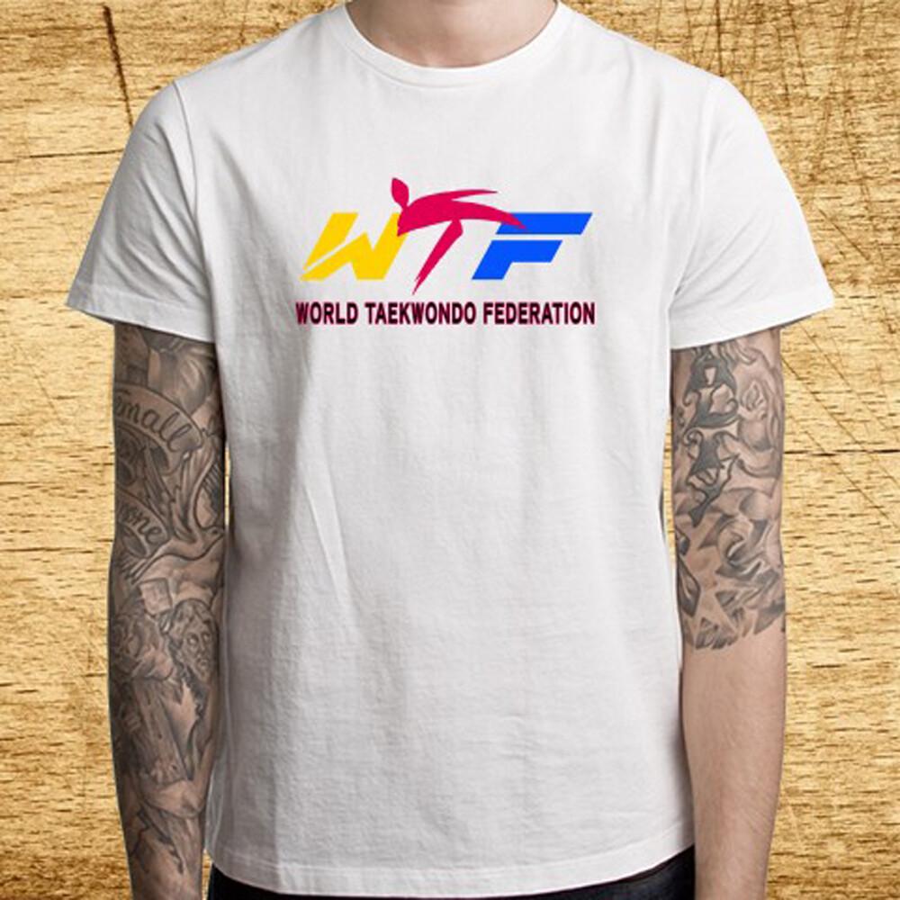 WTF Taekwondo Sports Men s White T-Shirt XL