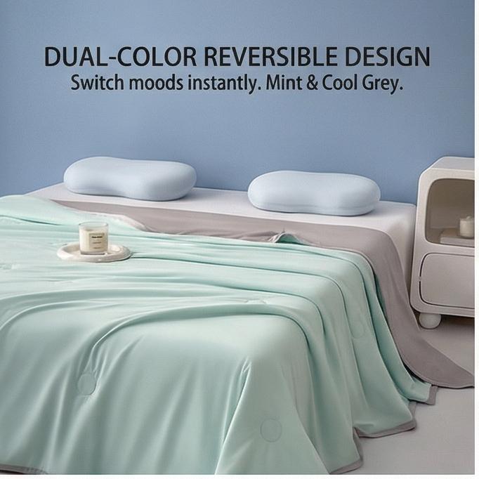 New Washable Ice Silk Summer Quilt Cooling Air Conditioner Blanket for Single & Double Beds