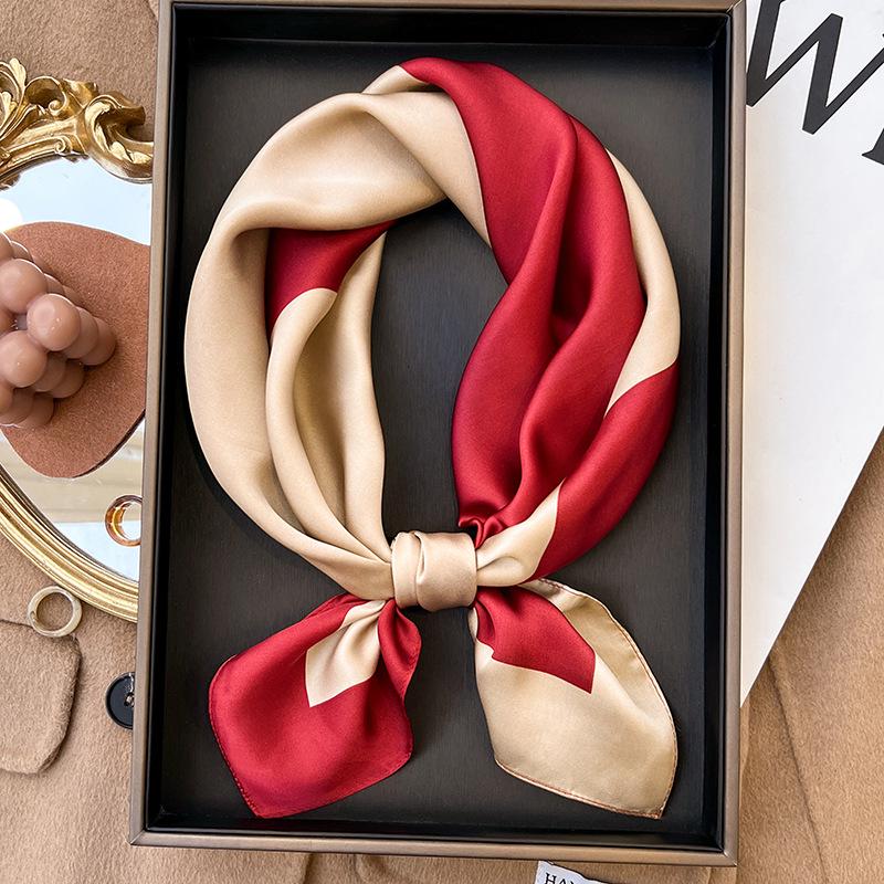 Women's 70x70 Oil Painting Square Scarf - Floral Design, Elegant Neck Accessory for All Seasons