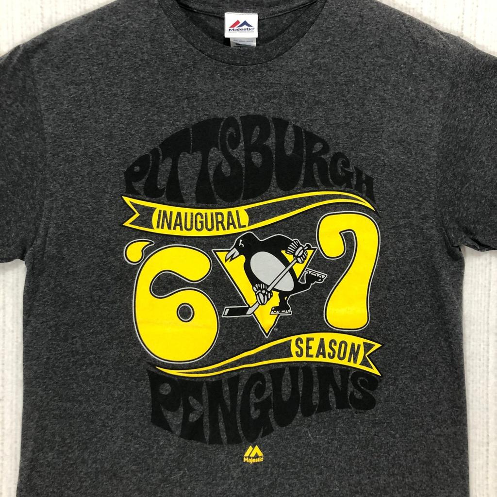 Maestoso T-shirt Inaugurale Stagione 67 Pittsburgh Penguins Uomo Taglia L Carbone NHL T-shirt Unisex