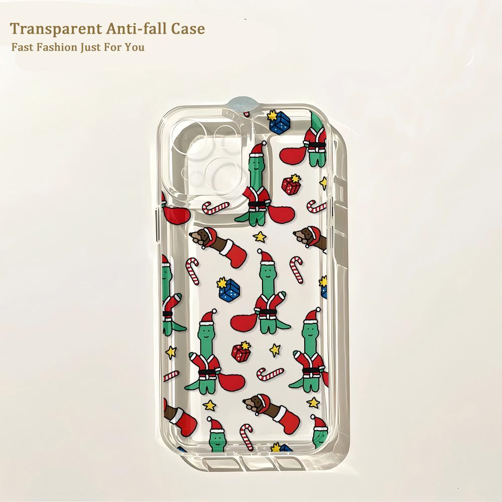 Cute Cartoon Dinosaur Phone Case for IPhone 17 16 16e 15 14 13 12 11 Mini Pro Max X XR XSMax 7 8 Air Plus Transparent Back Cover