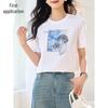 Women's Embroidered Sequin Short Sleeve T-shirt