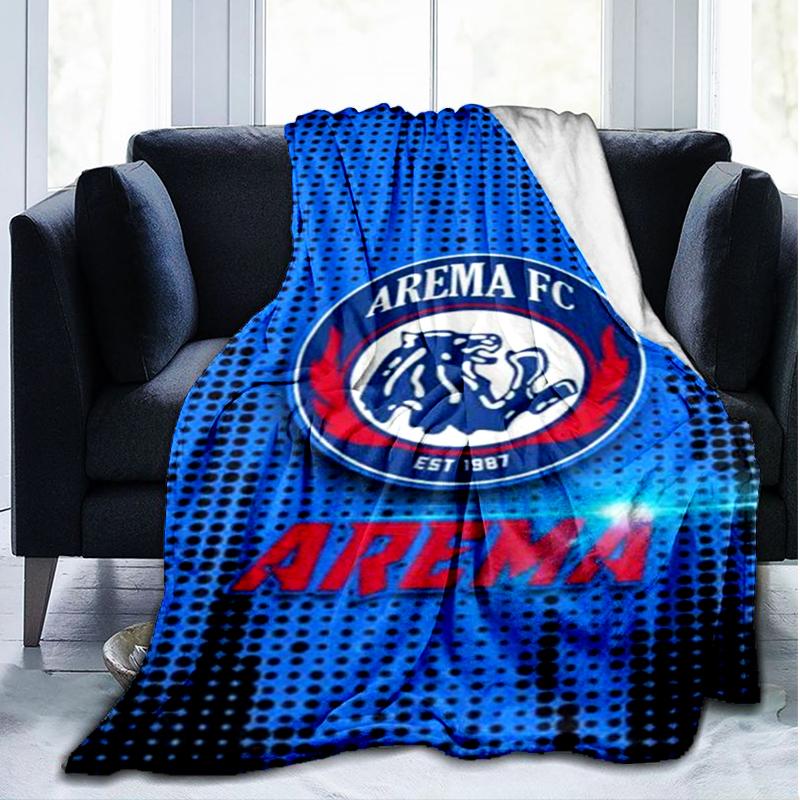 1PC Arema Football club Printed Soft Flannel Blanket Throw for Adult Bedroom Living Room Sofa Camping Travel Fan gifts Christmas Gifts