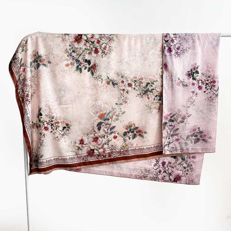 Chinese style fragrant cloud gauze square scarf silk scarf floralsprinting double-sided silk scarf shawl