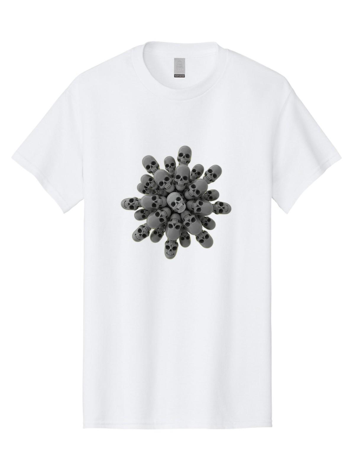 Skull-Cluster Mens Graphic Tee, 100% Cotton, Casual Summer Wear S разноцветный