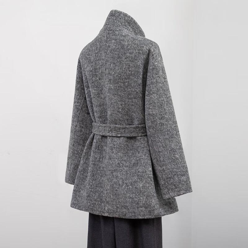 Women's High-Collar Wool Blend Double-Faced Coat