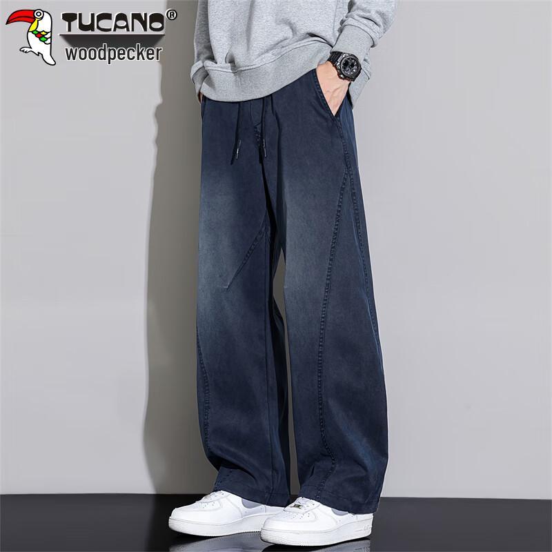 TUCANO Men's Autumn/Winter Loose Fit Curved Casual Trousers