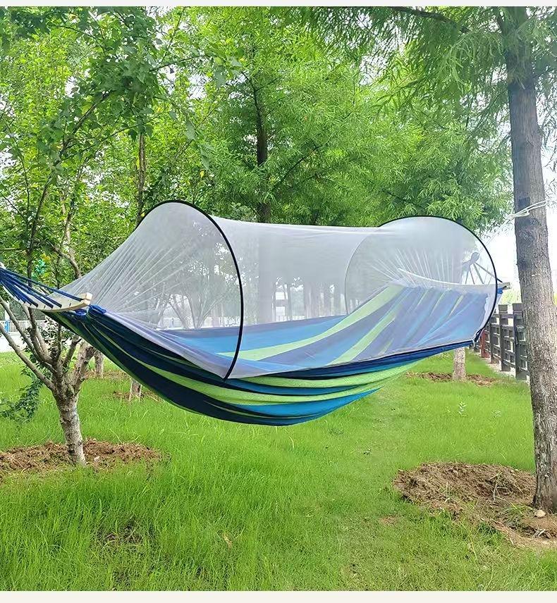 A1R Portable Double Hammock with Quick-Open Mosquito Net and Anti-Rollover Design for Outdoor Use