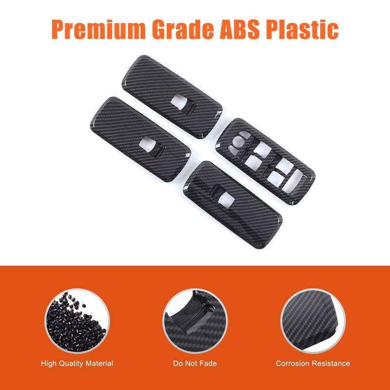 ABS Carbon Car Window Lift Switch Button Panel Cover Trim For Land Rover Discovery 4 2010-2016 For Range Rover Sport 2010-2013