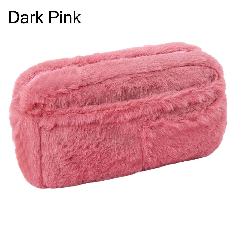 

Washing Bag Stationery Organizer Soft Cloth Pen Bag Pencil Case Make Up Storage Bags Cosmetic Bag темно-рожевого кольору