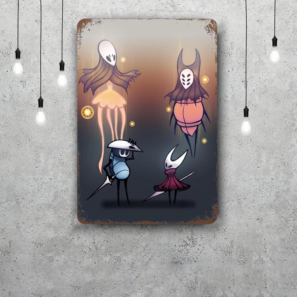 Hollow Knight Decor Poster Vintage Tin Sign Metal Sign Decorative Plaque for Pub Bar Man Cave Club Wall Decoration