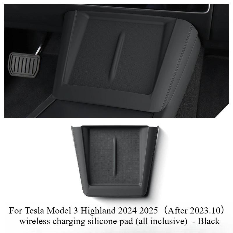 For Tesla Model 3 Y Juniper Highland 2025 Center Console Armrest Storage Box Stowing Tidying Lower Bottom Mat Organizer Tray Pad