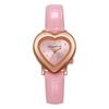 Love Heart Shape Womens Quartz Watch With Pu Strap For Fashion Ladies