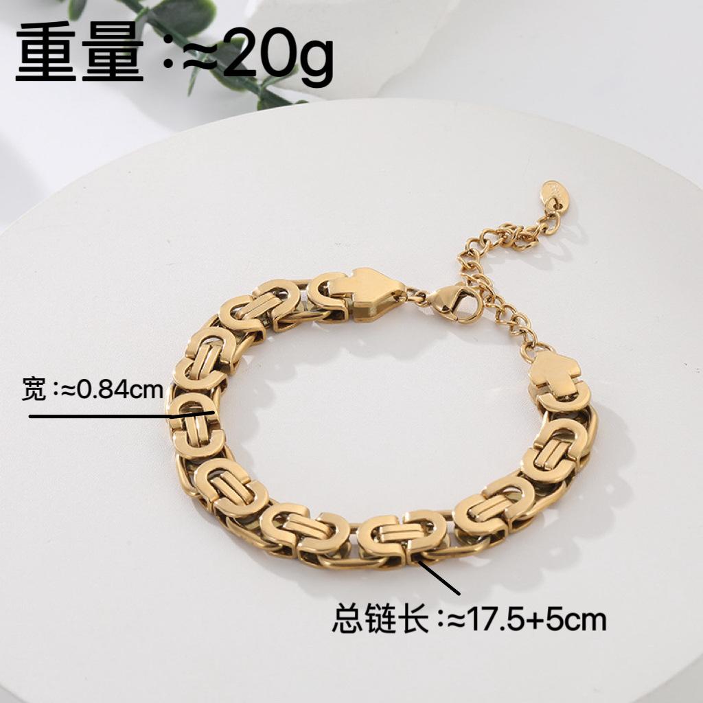 Hip Hop Retro Bracelet Titanium Steel Men'S Niche Design Heavy Industry Popular Bracelet