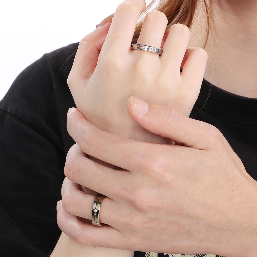 Luxus Rose Gold Farbe CZ Trauringe für Frauen Männer Wolfram Stahl Paar Band Jahrestag Liebhaber Schmuck Zubehör Geschenke