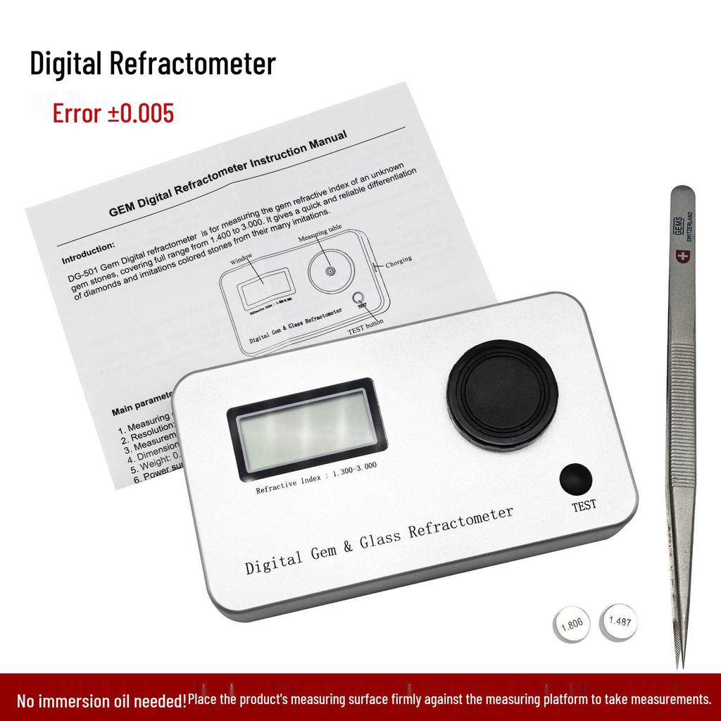 High-Precision Digital Refractometer for Gemstone and Jade Jewelry Appraisal