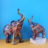 Kreativ Färg Linje Graffiti Elefant Staty Europeisk Graffiti Konst Djur Skulptur Personlig Hem Skrivbordsdekoration Prydnader