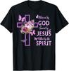 Blessed by God Saved by Jesus Purple Floral Cross Christian T-Shirt Unisex T-Shirt