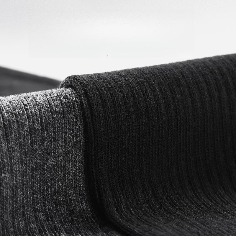 10 Pairs Black Men's Mid-Calf Socks Breathable Absorbent Comfortable Business Solid Color Socks