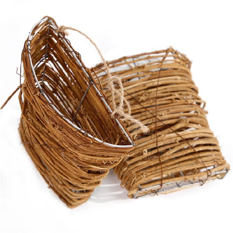 Flower Arrangement Small Flower Basket Rattan Basket Pendant Interior Decoration Handmade Flower Basket Pendant
