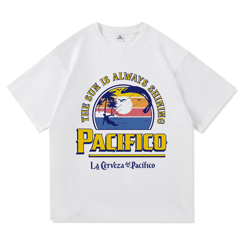 

La Cerveza Del Pacifico Beer T Shirt Men/Women Aesthetic Cerveza Pacífico Clara Tshirt Vintage 80 s 90 s Cotton Tees Shirts Tops M