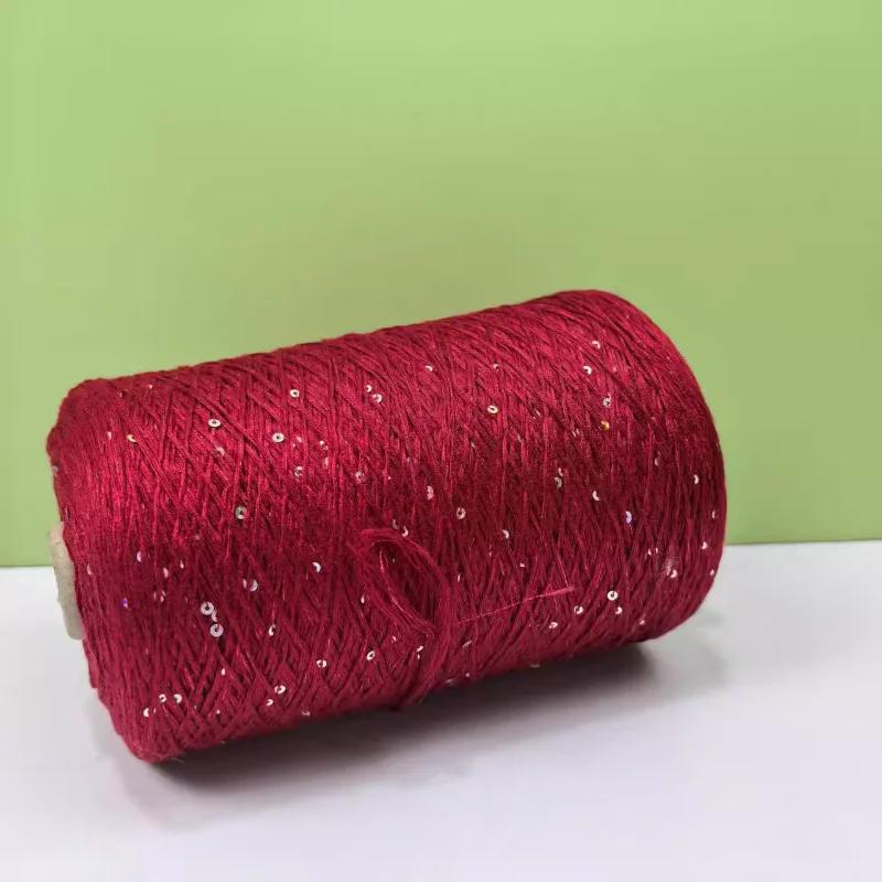 Glitter Mulberry Silk Cotton Thread 500g/Roll Glitter Bead Silk Lace Thread Soft Silky Spring/summer DIY Hand-woven Thread