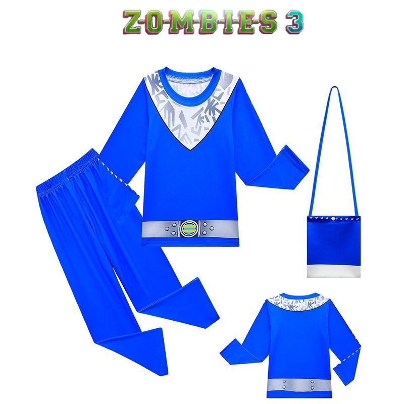 Kids 3 Zombie Cosplay Costume Jumpsuit Bag Halloween Outfits Carnival Party Suit