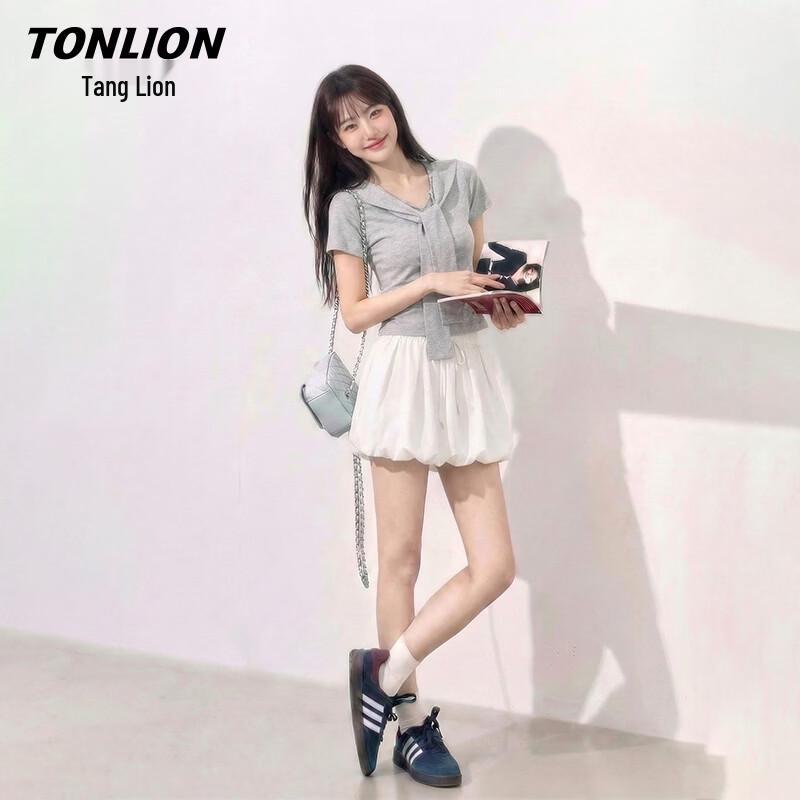

TonLion Women s Casual Short Sleeve Skirt Set