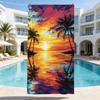 Tropical Sunset Lightweight Beach Bath Towel Soft Skin Friendly Quick Dry for Swimming Camping Pool Travel