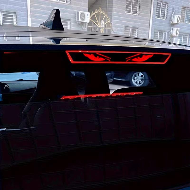 Eye-Catching Car High-Mounted Brake Light Sticker, Projection Light Translucent Film Eye Pattern, Suitable For All Car Models