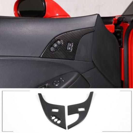 Carbon Fiber ABS Children's Door lock panel Cover For 2005-2013 Colvette C6