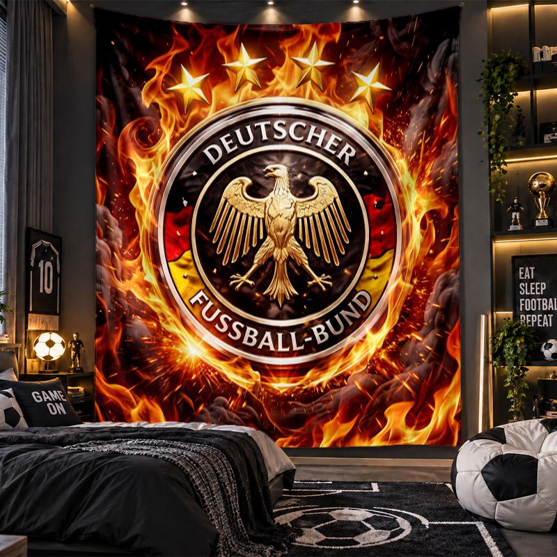 Wandbehang Teppich Deutschland Fußball Druck Stoff für Wohnzimmer Schlafzimmer Heimdekoration