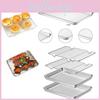 4pcs Steel Stainless Baking Tray Rack Bbq Roaster Oven Cooling Rack Sheet Square