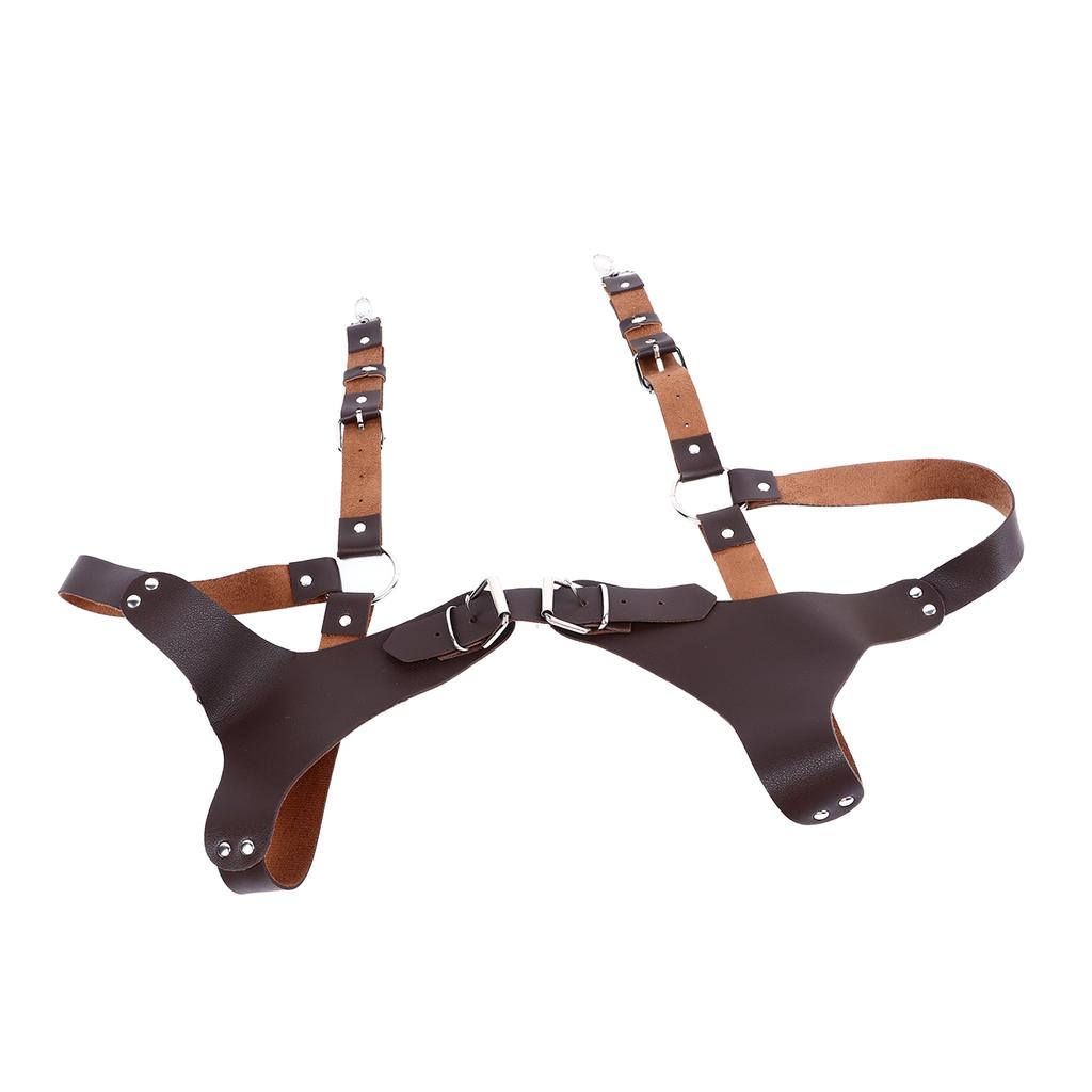 Men Suspenders Adjustable Sturdy Vintage Style PU Leather Renaissance Men Suspenders for Parties