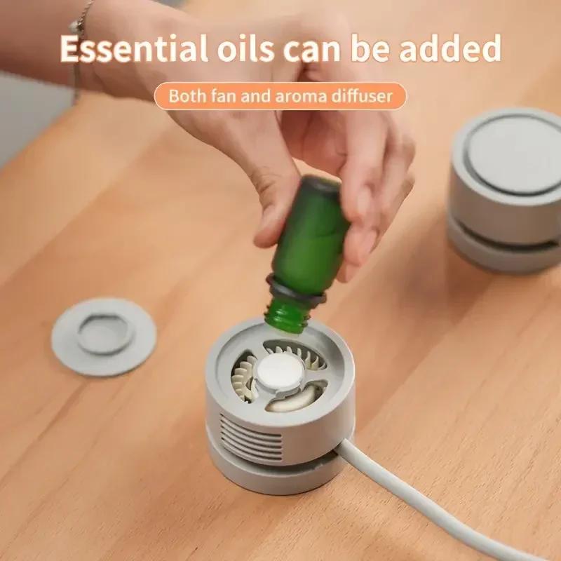 Portable Bladeless Neck Fan, Hands-Free 360° Bendable, 3 Speeds Rechargeable with Aromatherapy for Men/Women fan blade