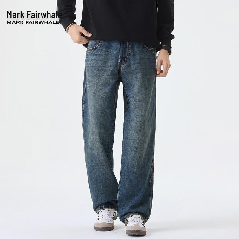 Mark Fairwhale Men's American Retro Loose Straight Jeans