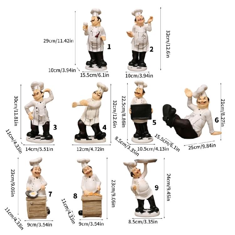 Funny Chefs Decorative Statue Resin Home Countertops Table Decoration for Farmhouse Home Decors & Kitchen Decorations