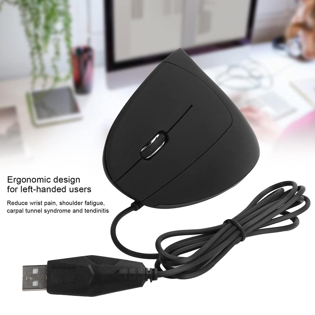 Left-Handed Wired Vertical Ergonomic Mouse, 80012001600DPI, USB Optical, for Windows 810, Left-Handed Wired Vertical Mouse, Silent