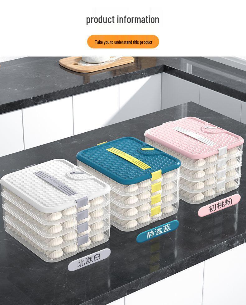 Multi-Layer Food-Grade Dumpling Storage Box for Freezer and Refrigerator