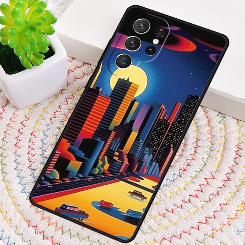 City Pop Art At Night Phone Case for Samsung Galaxy note 10 pro S26 Ultra S23 S24 FE S25 S21 S22 PLUS shockproof Cove
