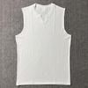 New Men Summer Tank Top Solid Color Sleeveless Vest Tops Gym Fitness Workout Clothes V-Neck Athletic Shirt Muscle Training Bodybuilding Tank Tops