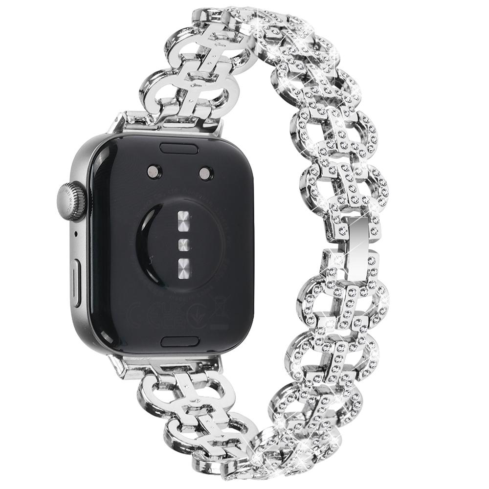 

Для Huawei Watch Fit 3 металлический ремешок для часов в форме тыквы со стразами сменный ремешок Silver