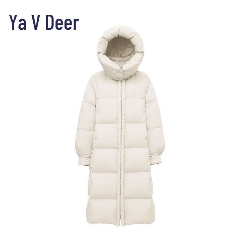 Yalu Women's Solid Hooded Long Down Jacket YYXFF5169