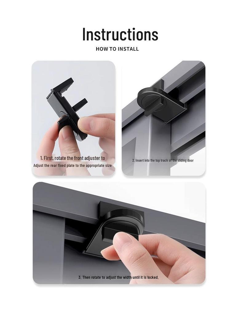 Aluminum Alloy Sliding Window Latch - Child Safety Lock & Window Limiter